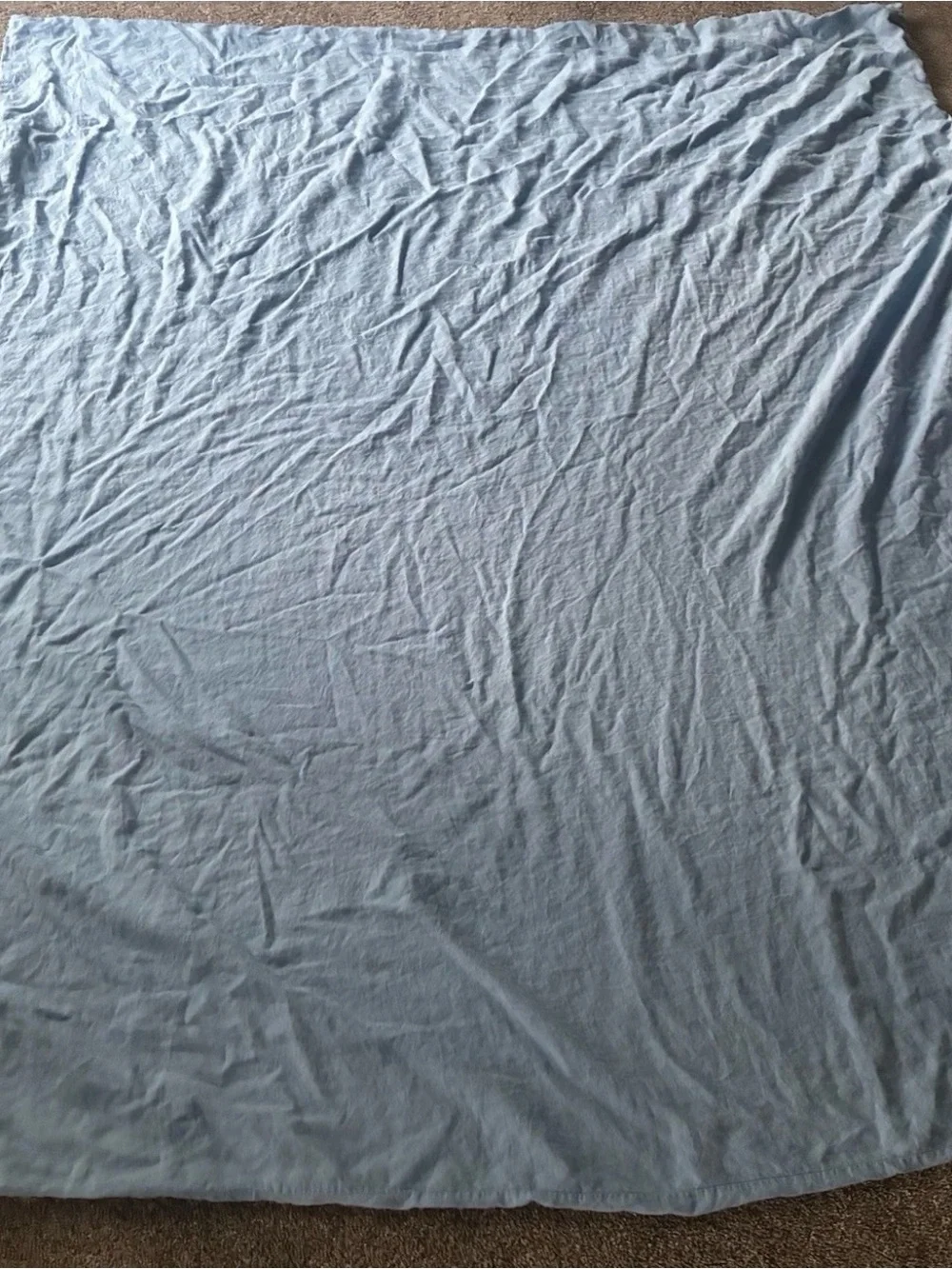Pottery Barn 100% Linen Light Blue King Duvet Cover